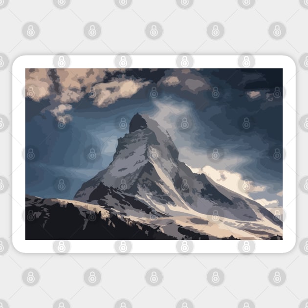 Matterhorn Digital Painting Sticker by gktb